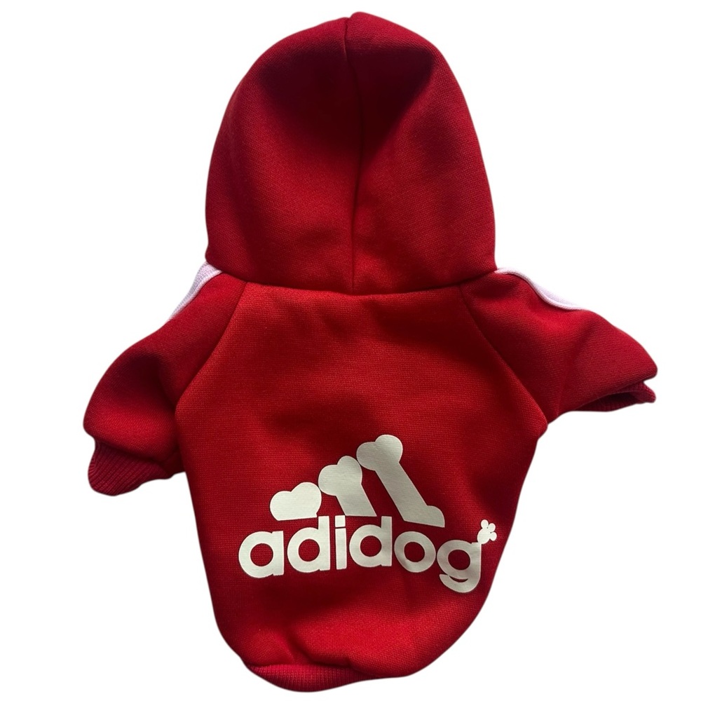 NEW Adidog Red Dog Hoodie Sweatshirt SMALL